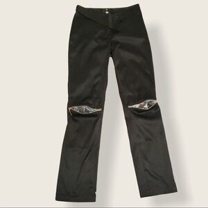 Unique Designer Straight Leg Pants in Black - XS/S
